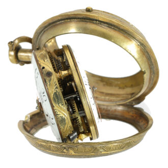 French gilt double sided key wind pocket watch Circa 1770