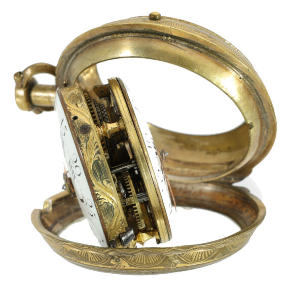 French gilt double sided key wind pocket watch Circa 1770 French gilt double sided key wind pocket watch Circa 1770