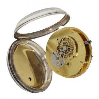 Rare Danish silver open faced cylinder pocket watch Circa 1803