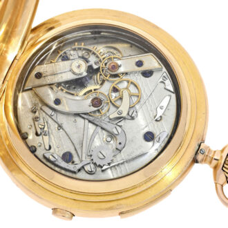 A heavy gold Swiss with a magnificent champlevé dial Circa 1890