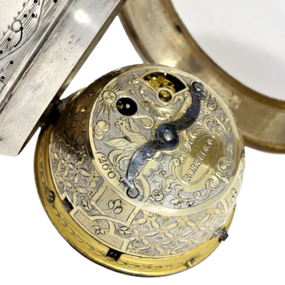 English extravagant verge watch repeater with bell Circa 1690 English extravagant verge watch repeater with bell Circa 1690