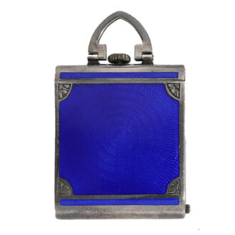 Swiss rare purse watch in silver enamelled case Circa 1928