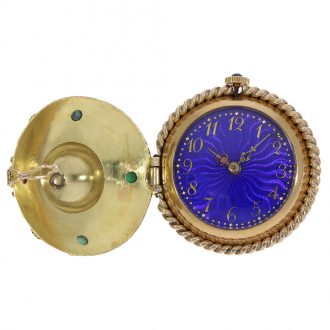 Swiss gold and gem set double cased form watch Circa 1920 Swiss gold and gem set double cased form watch Circa 1920