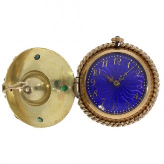Swiss gold and gem set double cased form watch Circa 1920 Swiss gold and gem set double cased form watch Circa 1920