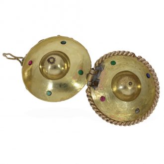 Swiss gold and gem set double cased form watch Circa 1920 Swiss gold and gem set double cased form watch Circa 1920