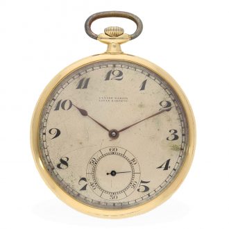Swiss 18 carat gold precision pocket watch with original box Circa 1915