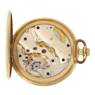 Swiss 18 carat gold precision pocket watch with original box Circa 1915