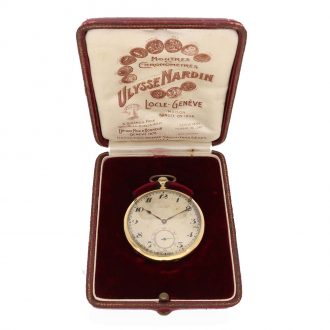 Swiss 18 carat gold precision pocket watch with original box Circa 1915