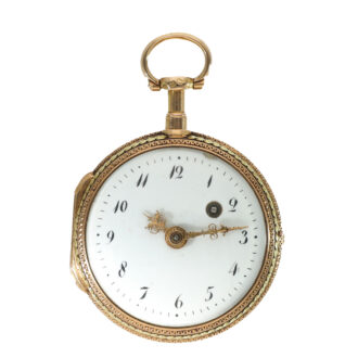French 18 carat gold and enamel pocket watch Circa 1780