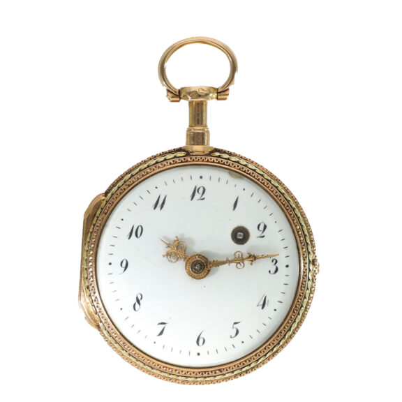 French 18 carat gold and enamel pocket watch Circa 1780 French 18 carat gold and enamel pocket watch Circa 1780
