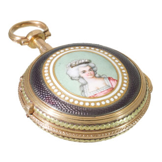 French 18 carat gold and enamel pocket watch Circa 1780 French 18 carat gold and enamel pocket watch Circa 1780