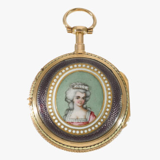 French 18 carat gold and enamel pocket watch Circa 1780 French 18 carat gold and enamel pocket watch Circa 1780