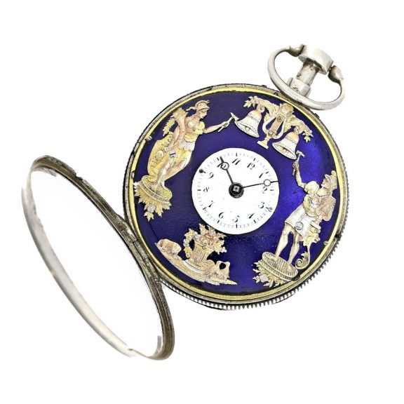 Swiss silver repeating verge watch with early Jacquemart Circa 1800 Swiss silver repeating verge watch with early Jacquemart Circa 1800