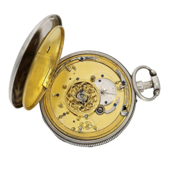 Swiss silver repeating verge watch with early Jacquemart Circa 1800 Swiss silver repeating verge watch with early Jacquemart Circa 1800