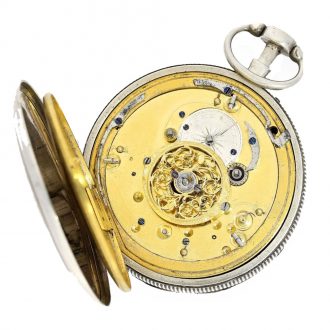 Swiss silver repeating verge watch with early Jacquemart Circa 1800 Swiss silver repeating verge watch with early Jacquemart Circa 1800