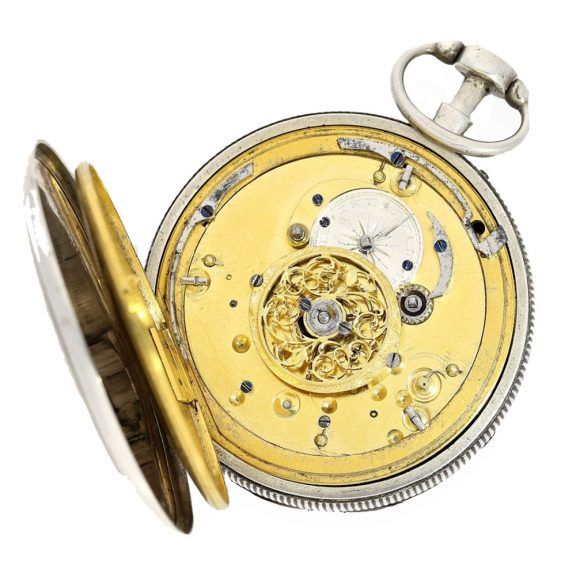 Swiss silver repeating verge watch with early Jacquemart Circa 1800 Swiss silver repeating verge watch with early Jacquemart Circa 1800