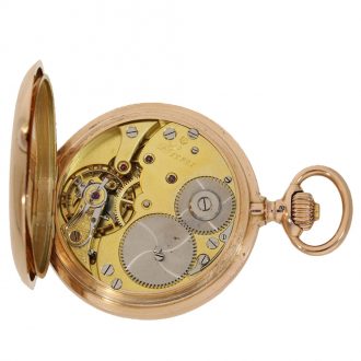 14 Carat gold heavy fine precision watch with matching watch chain Circa 1890
