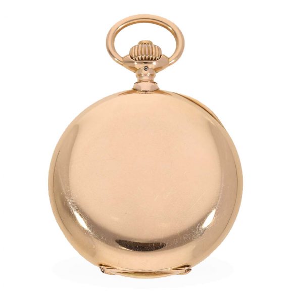 14 Carat gold heavy fine precision watch with matching watch chain Circa 1890 14 Carat gold heavy fine precision watch with matching watch chain Circa 1890