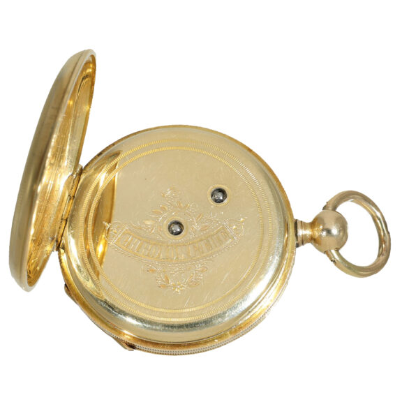 18 carat gold pocket watch with pivoted detent chronometer Circa 1850 18 carat gold pocket watch with pivoted detent chronometer Circa 1850