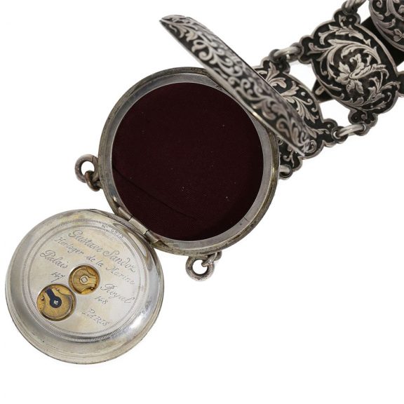 French silver pocket watch with unique Renaissance style Circa 1870 French silver pocket watch with unique Renaissance style Circa 1870