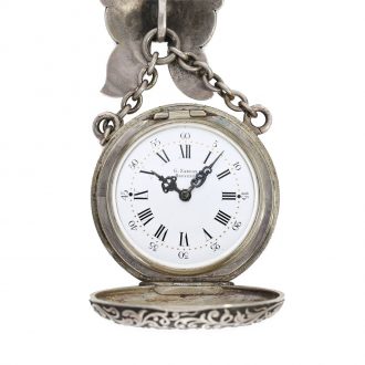 French silver pocket watch with unique Renaissance style Circa 1870