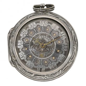 English rare silver watch with enamel painting Circa 1760