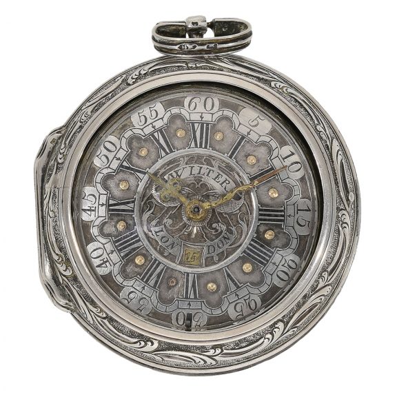 English rare silver watch with enamel painting Circa 1760