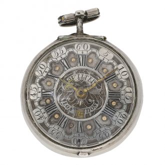 English rare silver watch with enamel painting Circa 1760