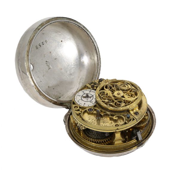 English rare silver watch with enamel painting Circa 1760 English rare silver watch with enamel painting Circa 1760
