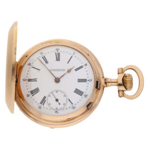 Russian 14 carat gold interesting full hunter watch Circa 1906