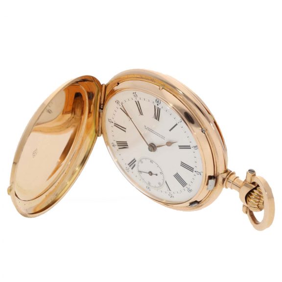 Russian 14 carat gold interesting full hunter watch Circa 1906 Russian 14 carat gold interesting full hunter watch Circa 1906