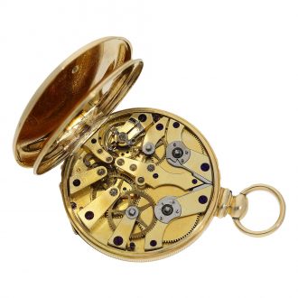 English 18 Carat gold pocket watch with two time zones Circa 1825