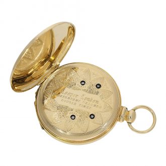English 18 Carat gold pocket watch with two time zones Circa 1825