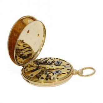 English 18 Carat gold pocket watch with two time zones Circa 1825