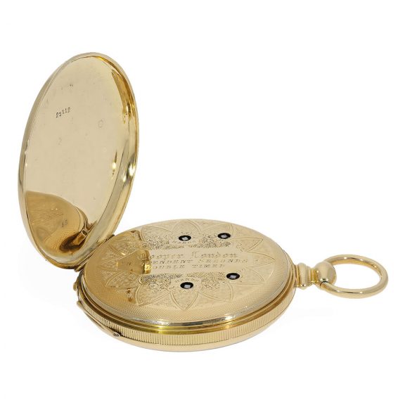 English 18 Carat gold pocket watch with two time zones Circa 1825 English 18 Carat gold pocket watch with two time zones Circa 1825