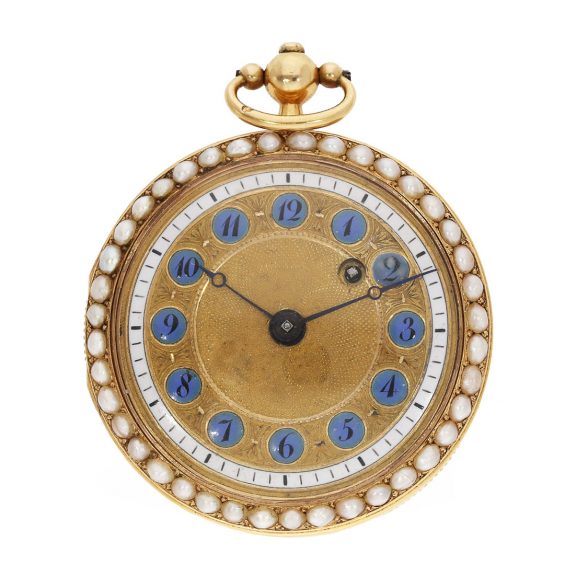French 18 Carat gold decorative verge with pearls Circa 1800