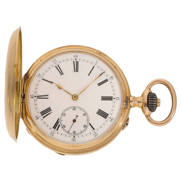 Russian 14 carat gold and enamel hunter cased watch Circa 1901