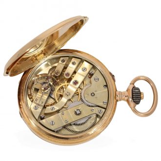 Russian 14 carat gold and enamel hunter cased watch Circa 1901