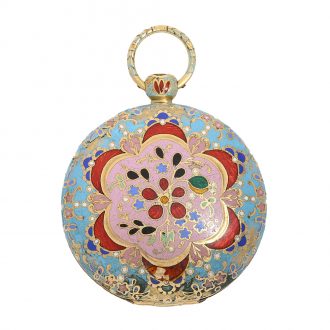 French extremely rare 18 Carat gold enamel verge watch Circa 1820