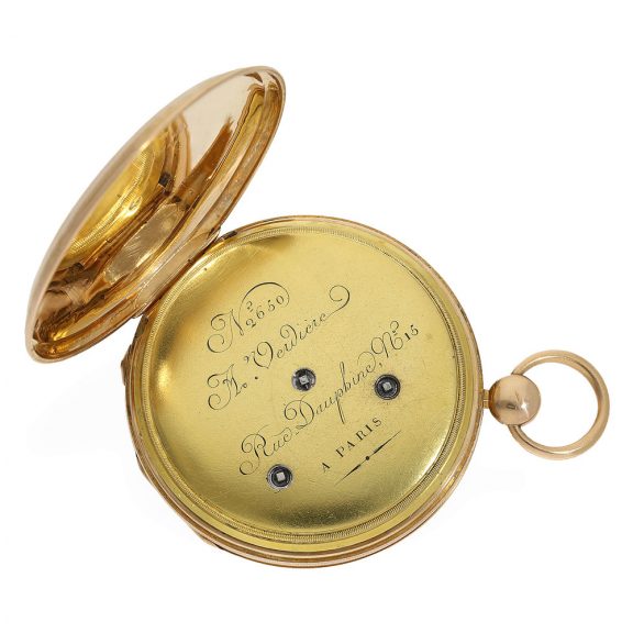 French 18 Carat pink gold lépine with stone cylinder escapement Circa 1825 French 18 Carat pink gold lépine with stone cylinder escapement Circa 1825