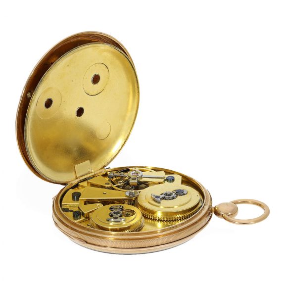 French 18 Carat pink gold lépine with stone cylinder escapement Circa 1825 French 18 Carat pink gold lépine with stone cylinder escapement Circa 1825