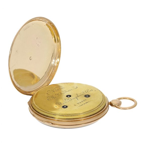 French 18 Carat pink gold lépine with stone cylinder escapement Circa 1825 French 18 Carat pink gold lépine with stone cylinder escapement Circa 1825