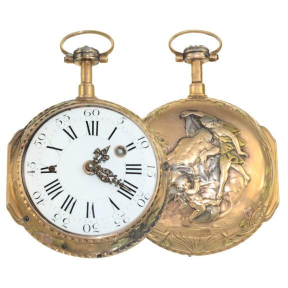 French extravagant multi coloured verge pocket watch Circa 1770