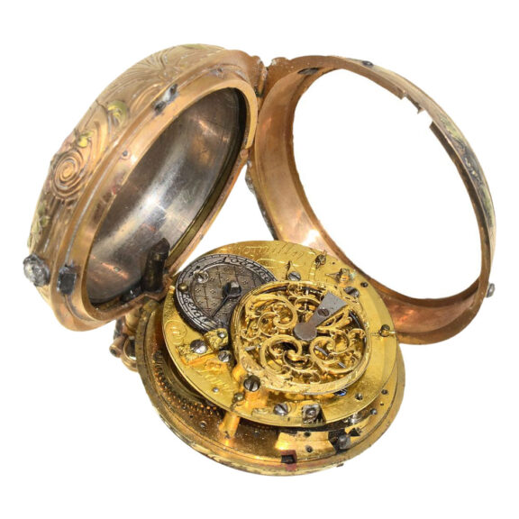 French extravagant multicolored verge pocket watch Circa 1770 French extravagant multicolored verge pocket watch Circa 1770