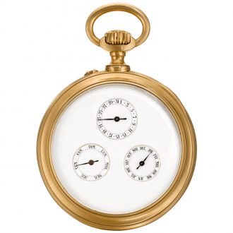 Swiss double dialled calendar watch with moon phases Circa 1890