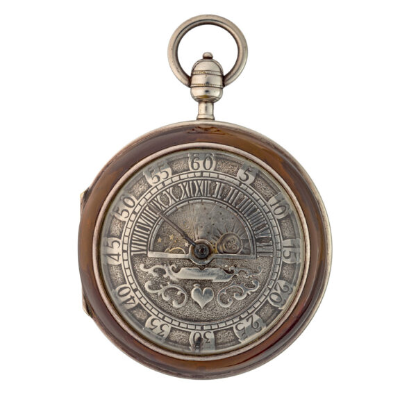Dutch mock pendulum with Sun and Moon champleve Circa 1755