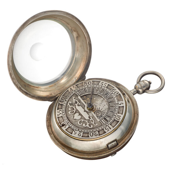 Dutch mock pendulum with Sun and Moon champleve Circa 1755 Dutch mock pendulum with Sun and Moon champleve Circa 1755