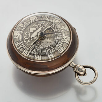 Dutch mock pendulum with Sun and Moon champleve Circa 1755