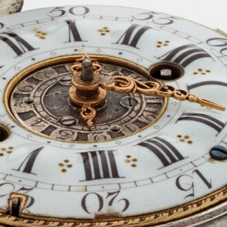 Fine Swiss silver repousse watch with alarm Circa 1730