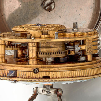 Fine Swiss silver repousse watch with alarm Circa 1730